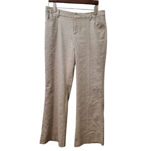 Gap Perfect Trouser Women Size 8 R Stretch Mid Rise Beige Wide-Leg All Occasion